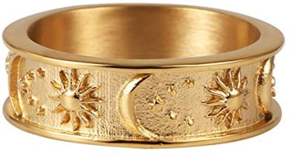 😄2Exquisite Stainless Steel Ring for Men Retro Male Index Finger Ring Band Religious Buddhism Lucky Jewelry