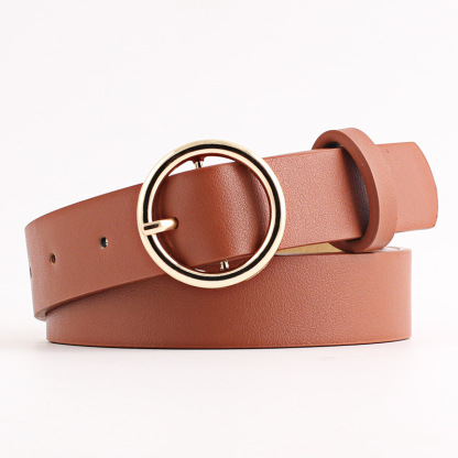 12 Styles Women Belts Luxury Brand Double Circle Buckle PU Leather Waist Strap Jeans Trousers Casual Ladies Female Waistband