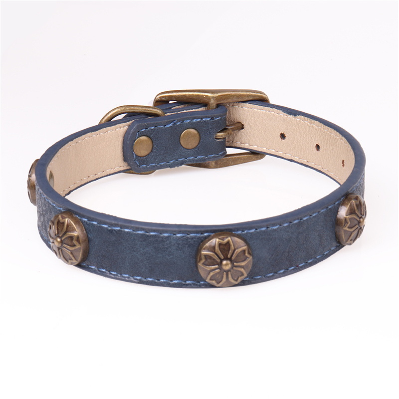 Leather Pet Collars for Medium or Large Dogs Adjustment Range 12 to 18
