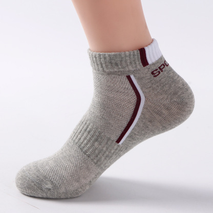 10 Pieces/Pack Men Cotton Socks Breathable Non-slip Summer Ankle Socks Women Mesh Boat Socks Men Short Socks Plus Size(EU39-46)
