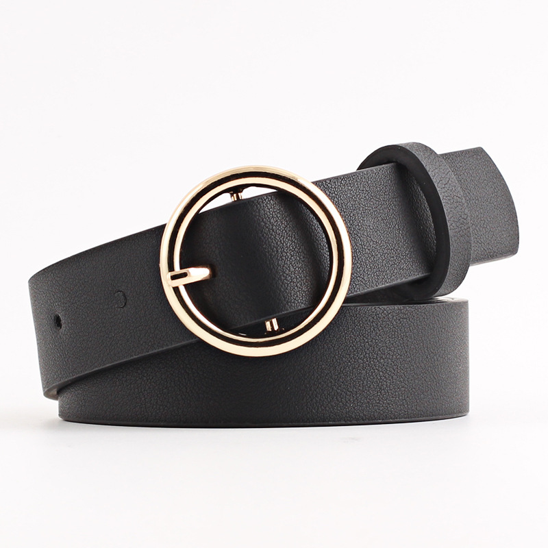 12 Styles Women Belts Luxury Brand Double Circle Buckle PU Leather Waist Strap Jeans Trousers Casual Ladies Female Waistband