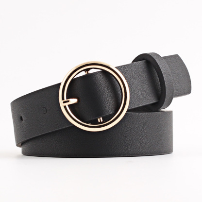 12 Styles Women Belts Luxury Brand Double Circle Buckle PU Leather Waist Strap Jeans Trousers Casual Ladies Female Waistband