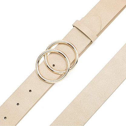 12 Styles Women Belts Luxury Brand Double Circle Buckle PU Leather Waist Strap Jeans Trousers Casual Ladies Female Waistband