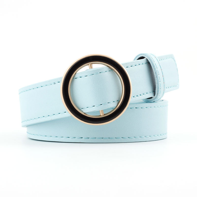 12 Styles Women Belts Luxury Brand Double Circle Buckle PU Leather Waist Strap Jeans Trousers Casual Ladies Female Waistband