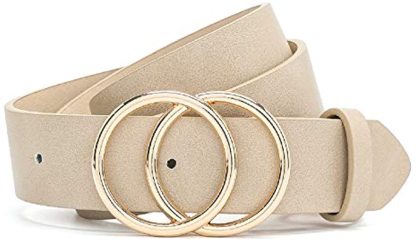 12 Styles Women Belts Luxury Brand Double Circle Buckle PU Leather Waist Strap Jeans Trousers Casual Ladies Female Waistband