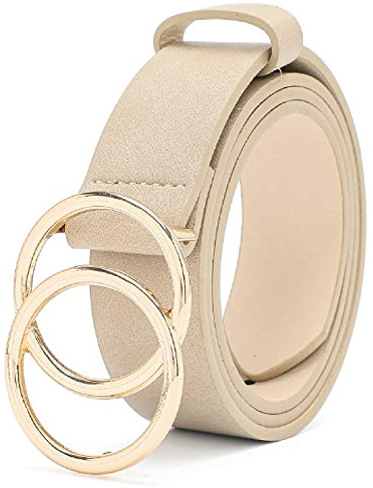 12 Styles Women Belts Luxury Brand Double Circle Buckle PU Leather Waist Strap Jeans Trousers Casual Ladies Female Waistband