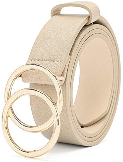 12 Styles Women Belts Luxury Brand Double Circle Buckle PU Leather Waist Strap Jeans Trousers Casual Ladies Female Waistband