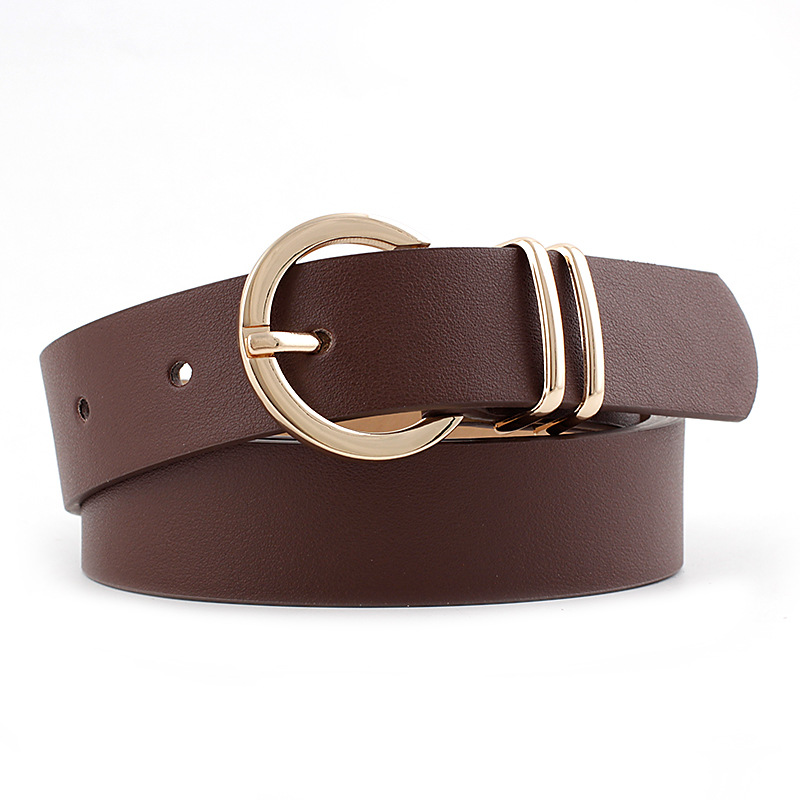 12 Styles Women Belts Luxury Brand Double Circle Buckle PU Leather Waist Strap Jeans Trousers Casual Ladies Female Waistband