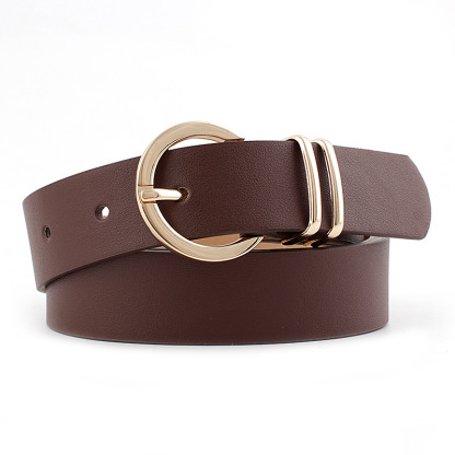 12 Styles Women Belts Luxury Brand Double Circle Buckle PU Leather Waist Strap Jeans Trousers Casual Ladies Female Waistband