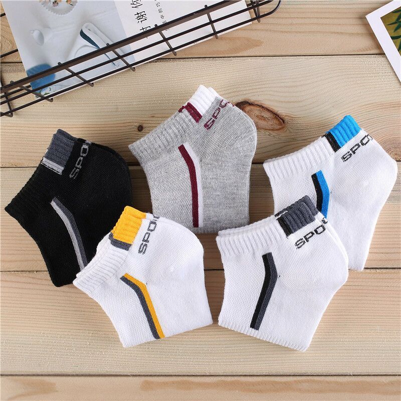 10 Pieces/Pack Men Cotton Socks Breathable Non-slip Summer Ankle Socks Women Mesh Boat Socks Men Short Socks Plus Size(EU39-46)