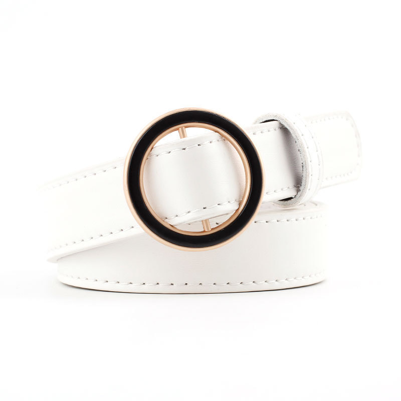 12 Styles Women Belts Luxury Brand Double Circle Buckle PU Leather Waist Strap Jeans Trousers Casual Ladies Female Waistband