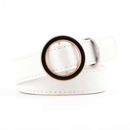 12 Styles Women Belts Luxury Brand Double Circle Buckle PU Leather Waist Strap Jeans Trousers Casual Ladies Female Waistband