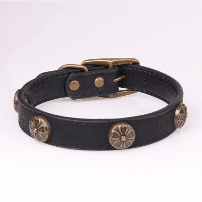 Leather Pet Collars for Medium or Large Dogs Adjustment Range 12 to 18