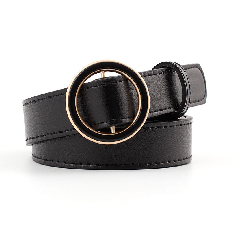 12 Styles Women Belts Luxury Brand Double Circle Buckle PU Leather Waist Strap Jeans Trousers Casual Ladies Female Waistband