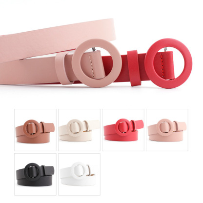 12 Styles Women Belts Luxury Brand Double Circle Buckle PU Leather Waist Strap Jeans Trousers Casual Ladies Female Waistband