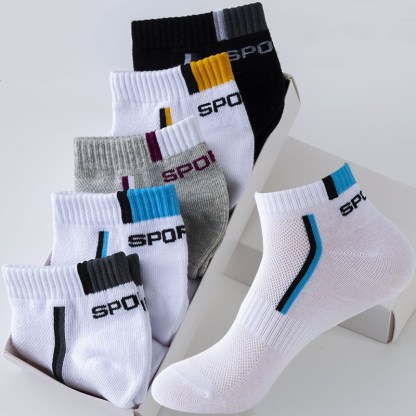 10 Pieces/Pack Men Cotton Socks Breathable Non-slip Summer Ankle Socks Women Mesh Boat Socks Men Short Socks Plus Size(EU39-46)