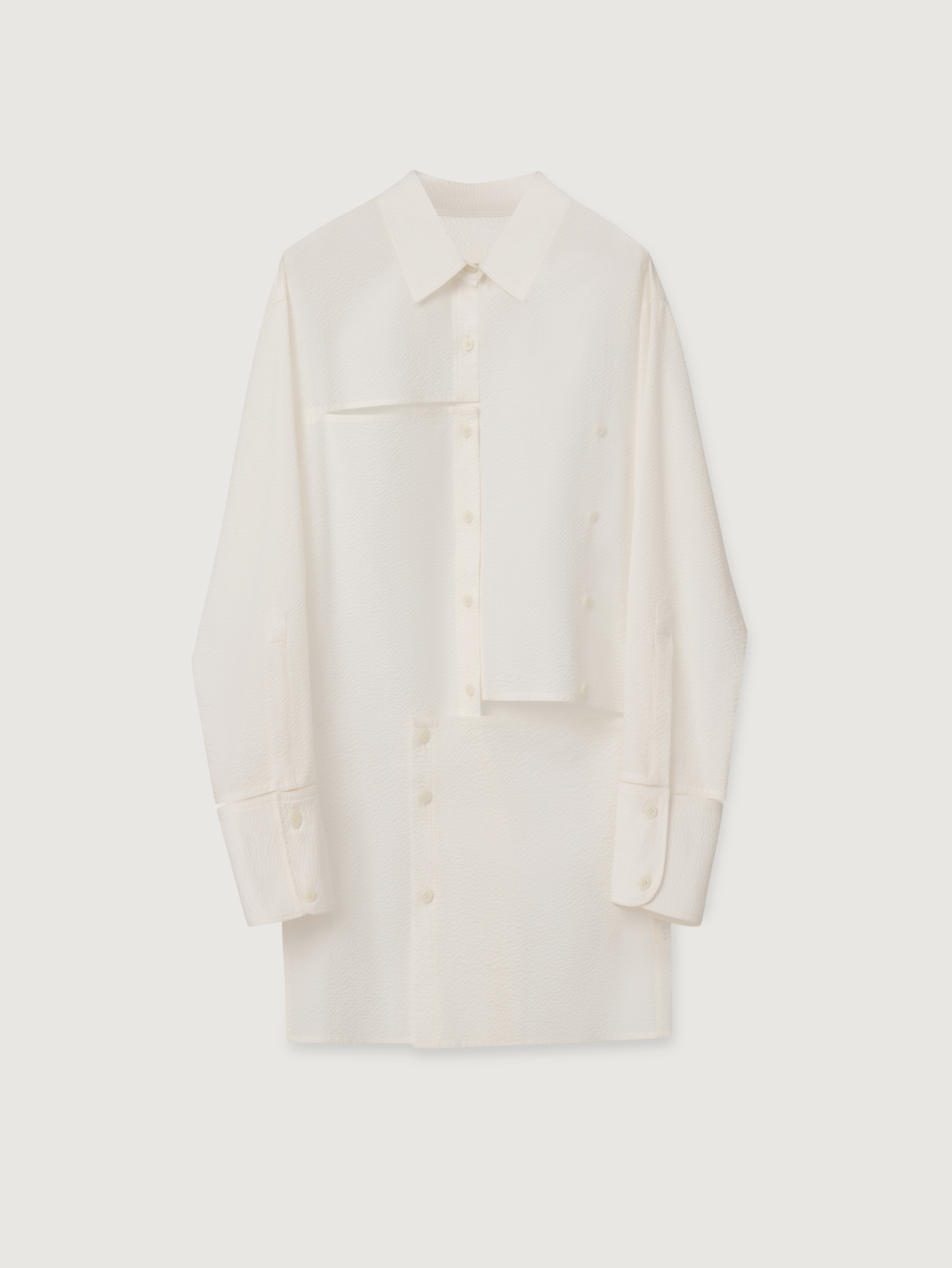 OVERSIZED LONG SLEEVE CUT-OUT COTTON SHIRT