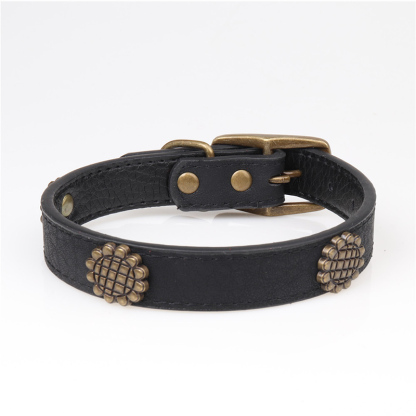Leather Pet Collars for Medium or Large Dogs Adjustment Range 12 to 18