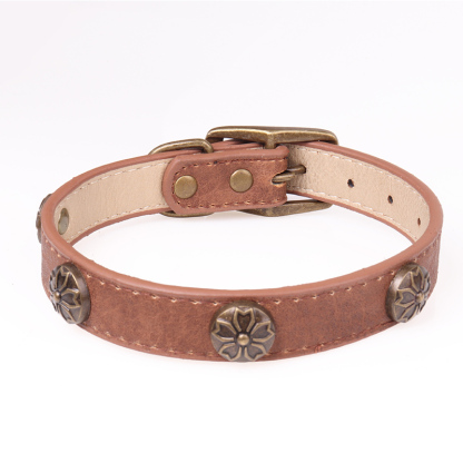 Leather Pet Collars for Medium or Large Dogs Adjustment Range 12 to 18