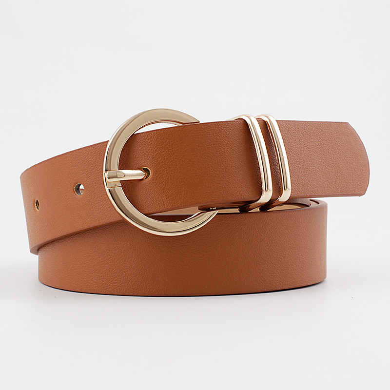 12 Styles Women Belts Luxury Brand Double Circle Buckle PU Leather Waist Strap Jeans Trousers Casual Ladies Female Waistband