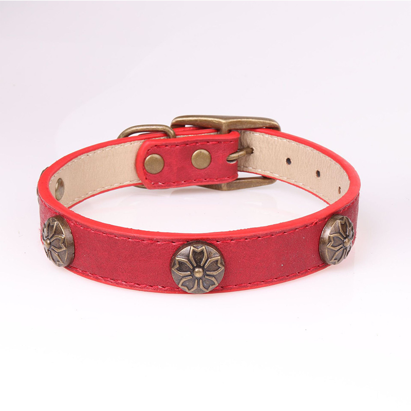 Leather Pet Collars for Medium or Large Dogs Adjustment Range 12 to 18