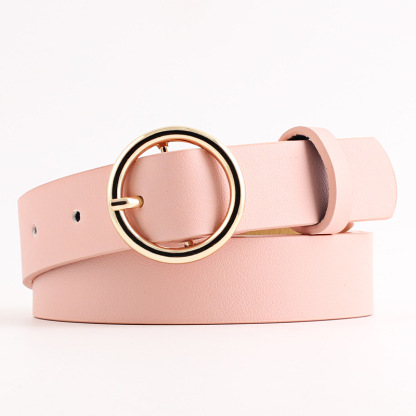 12 Styles Women Belts Luxury Brand Double Circle Buckle PU Leather Waist Strap Jeans Trousers Casual Ladies Female Waistband