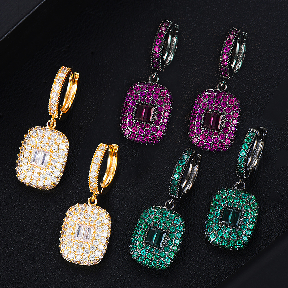 GODKI New Trendy Fashion Drop Earrings For Women Wedding Cubic Zirconia Dubai Bridal Earrings Costume Jewelry 2020 Summer Party