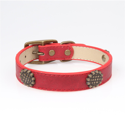 Leather Pet Collars for Medium or Large Dogs Adjustment Range 12 to 18