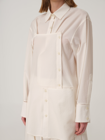 OVERSIZED LONG SLEEVE CUT-OUT COTTON SHIRT