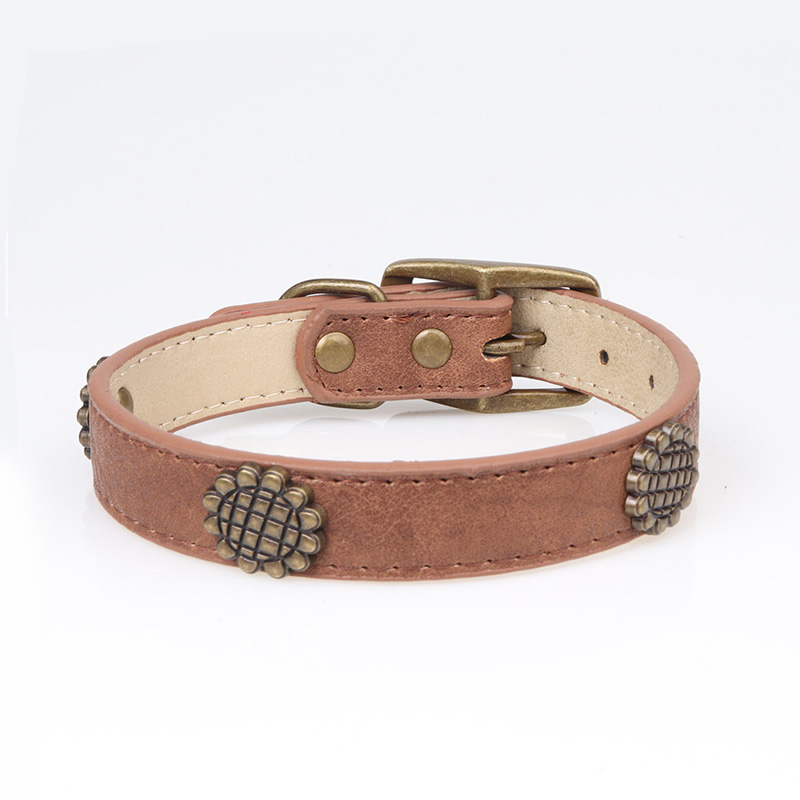 Leather Pet Collars for Medium or Large Dogs Adjustment Range 12 to 18