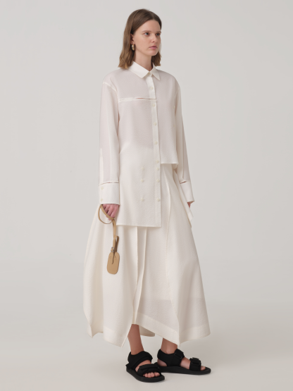 COCOON SHAPE COTTON SKIRT