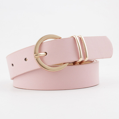 12 Styles Women Belts Luxury Brand Double Circle Buckle PU Leather Waist Strap Jeans Trousers Casual Ladies Female Waistband