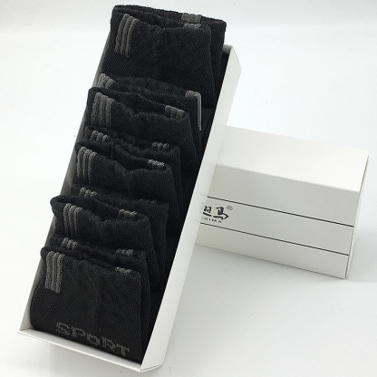 10 Pieces/Pack Men Cotton Socks Breathable Non-slip Summer Ankle Socks Women Mesh Boat Socks Men Short Socks Plus Size(EU39-46)