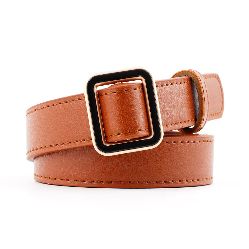 12 Styles Women Belts Luxury Brand Double Circle Buckle PU Leather Waist Strap Jeans Trousers Casual Ladies Female Waistband